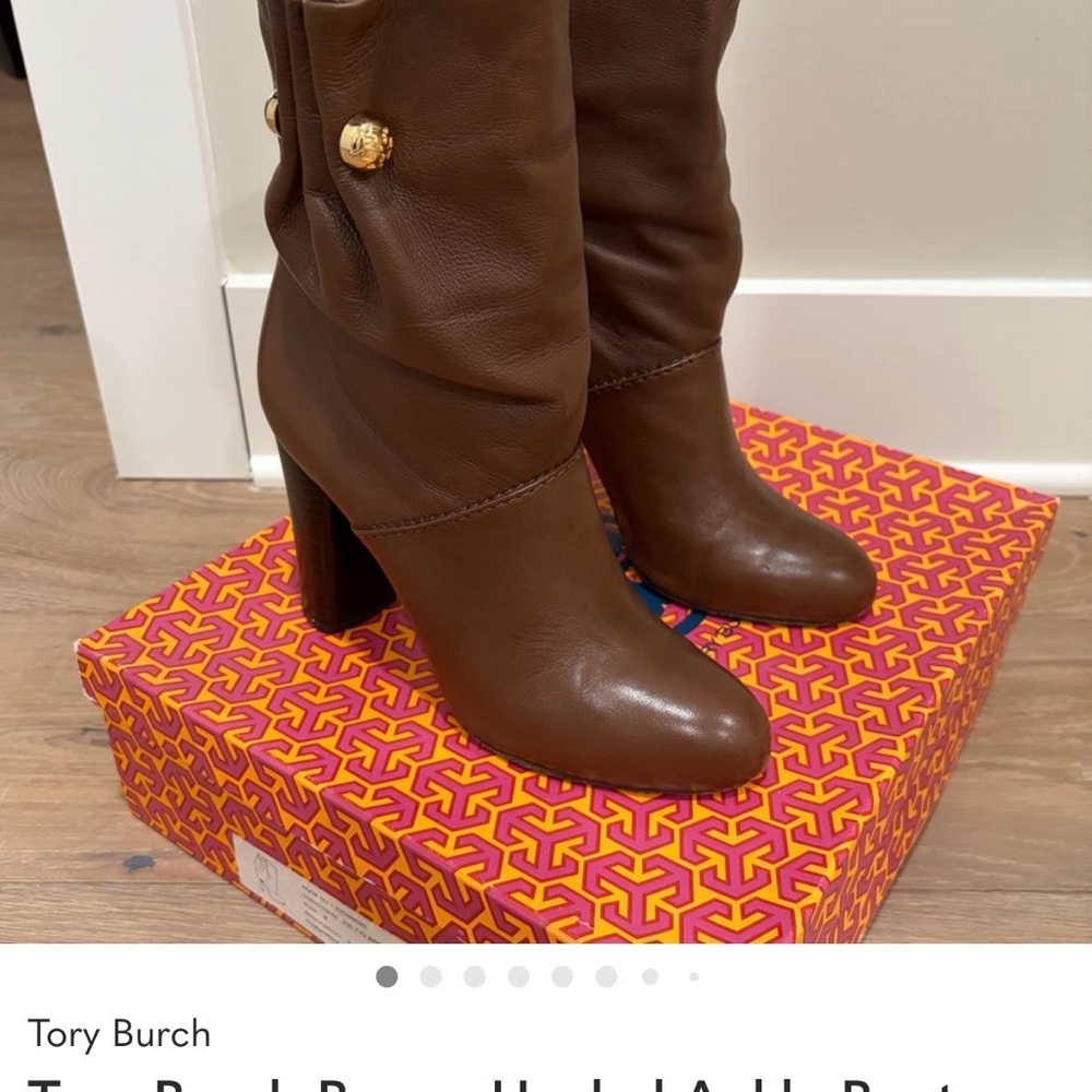 Tory Burch Sable Naple Brown Leather Boots